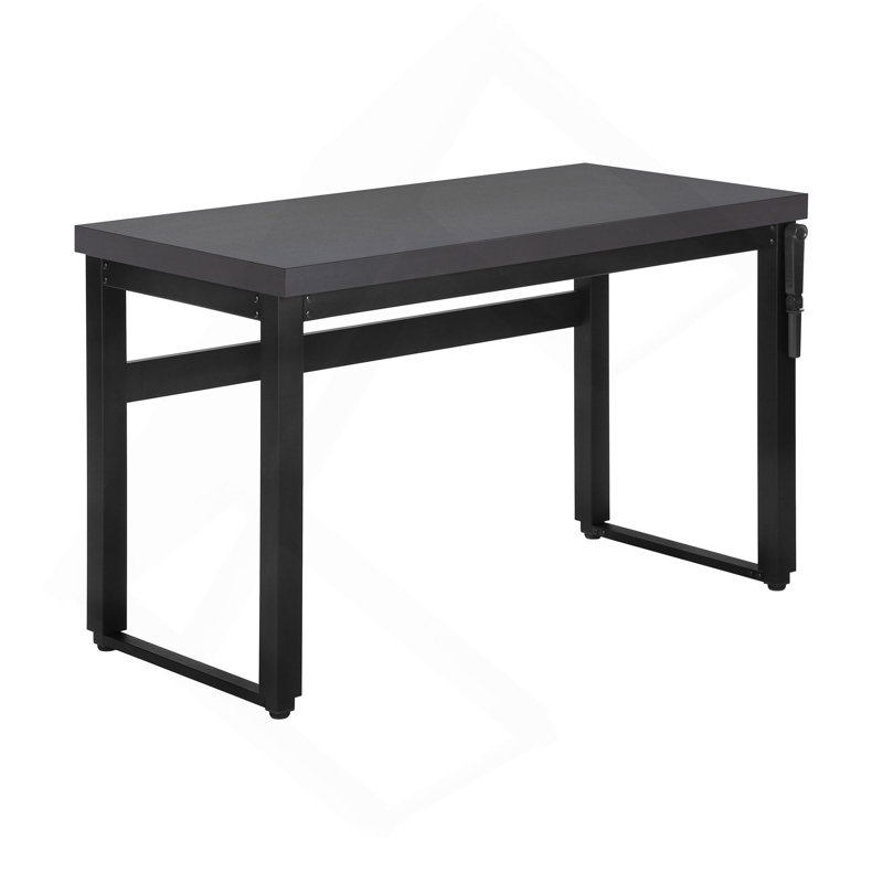 Bureau d'ordinateur, bureau personnel, debout, réglable, L 48 po, travail, ordinateur portable, stratifié gris, métal noir, contemporain, moderne
