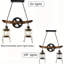 Luminaire suspendu industriel suspendu en bois Farmhouse Chandelier