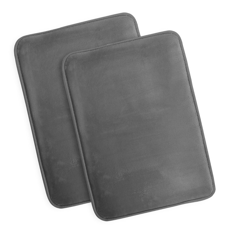 Steph Luxury Memory Foam Bathroom Rug Set, Petit: l 17 po x L 24 po, Gris