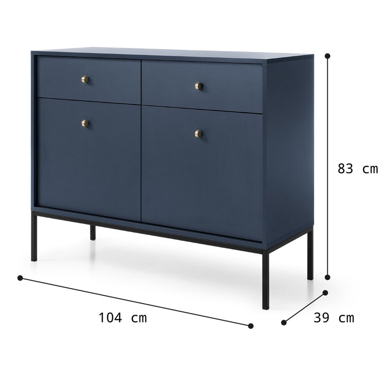 Lobdell 104cm Sideboard, Navy Blue