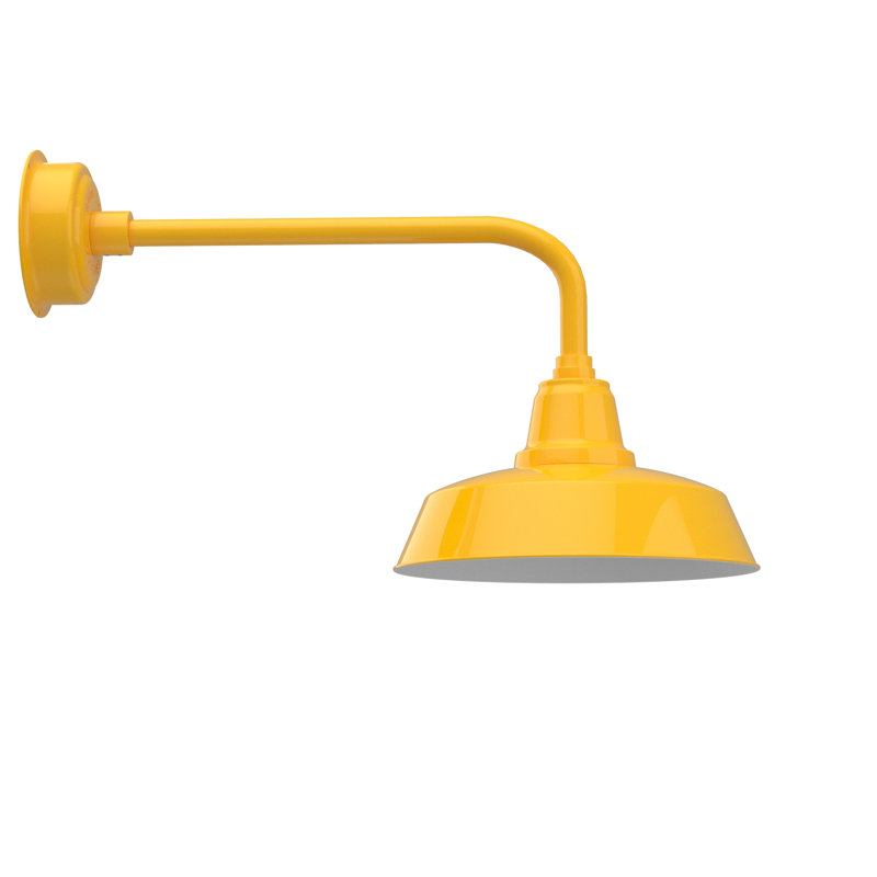 Luminaire de grange d’extérieur à del Vandervliet, Jaune, 15.125" H x 28.25" W x 12.25" D