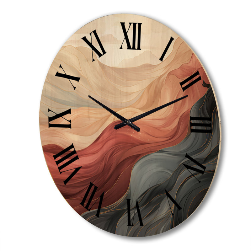 Horloge murale en bois massif Angeliène, Très grand