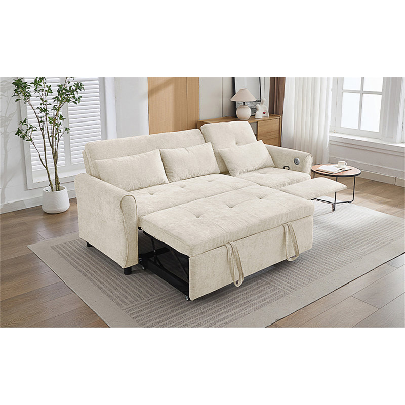 82" Three-Seater Upholstered Sofa