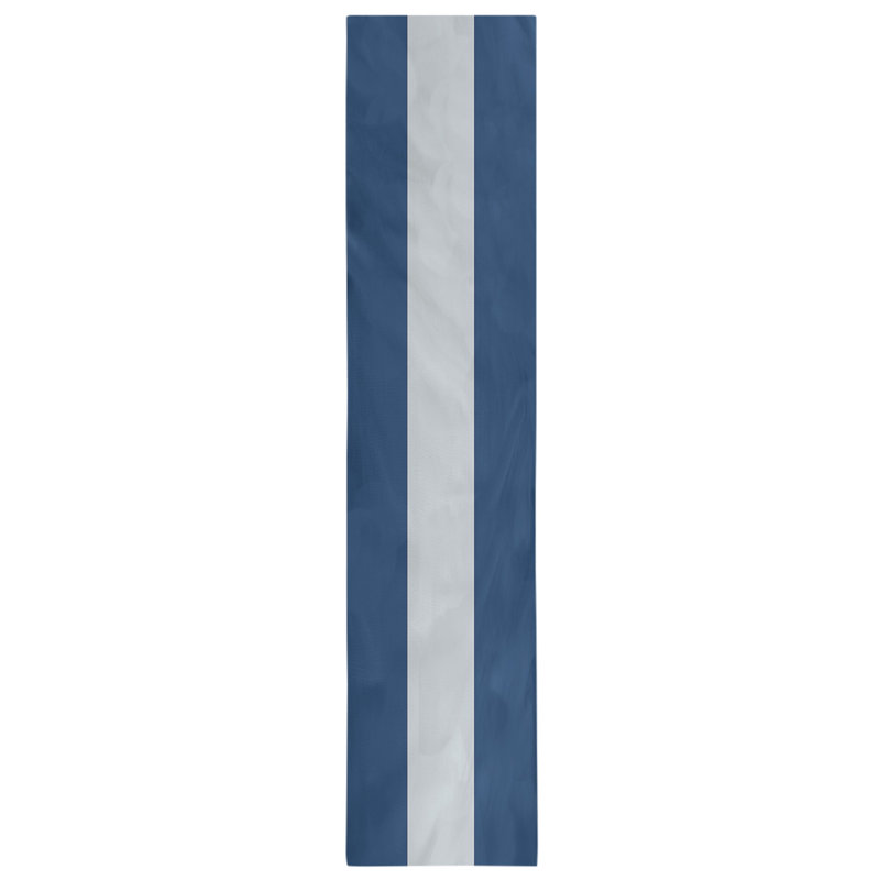 Miami Basketball Table Runner, 72" L x 16" W, Poly Twill, Navy Blue/Silver/Navy Blue
