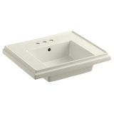 Tresham® Ceramic 24" Pedestal Bathroom Sink with Overflow