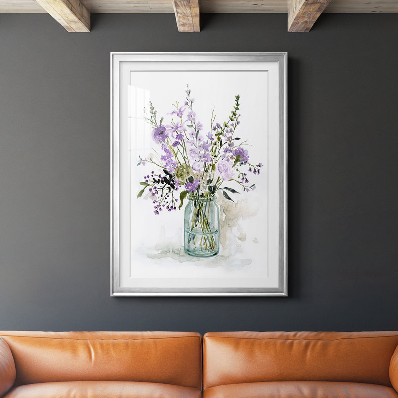 " Purple Passion II " Painting Print, Silver Framed, 22.5" W x 30.5" H