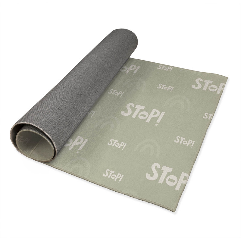 Stop Slate Kids Play Mat, Rectangle 3' x 5', Light Green/Green/Ivory