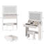 Descriptif et riche en fonctionnalités: ensemble de meuble-lavabo à maquillage à DEL compact de 31 po avec tabouret rembourré - très grand miroir avec interrupteur tactile, 3 modes de couleur et amplement de rangement pour les petits espaces