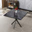 Table de salle à manger Mid-Century moderne carrée noire pour 4-6, table de salle à manger ou table basse en panneau de fibres à densité moyenne de 38,6 pouces