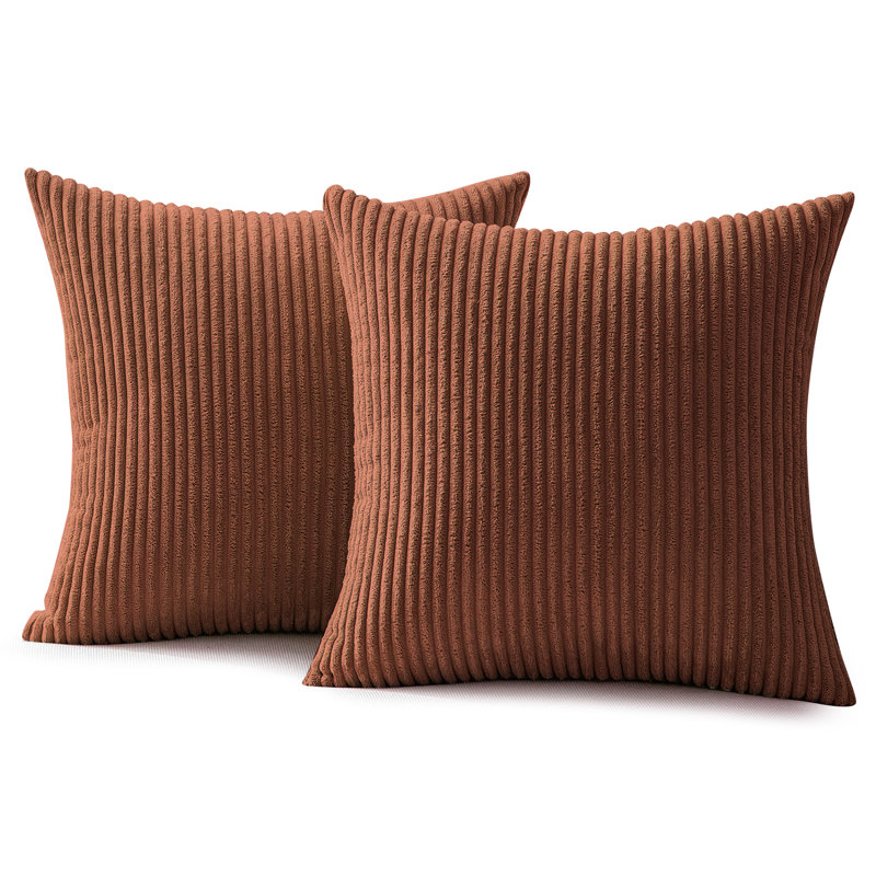 Soft Throw Pillow Cover 18"*18" 2 Pieces, 18"H x 18"W, Brown