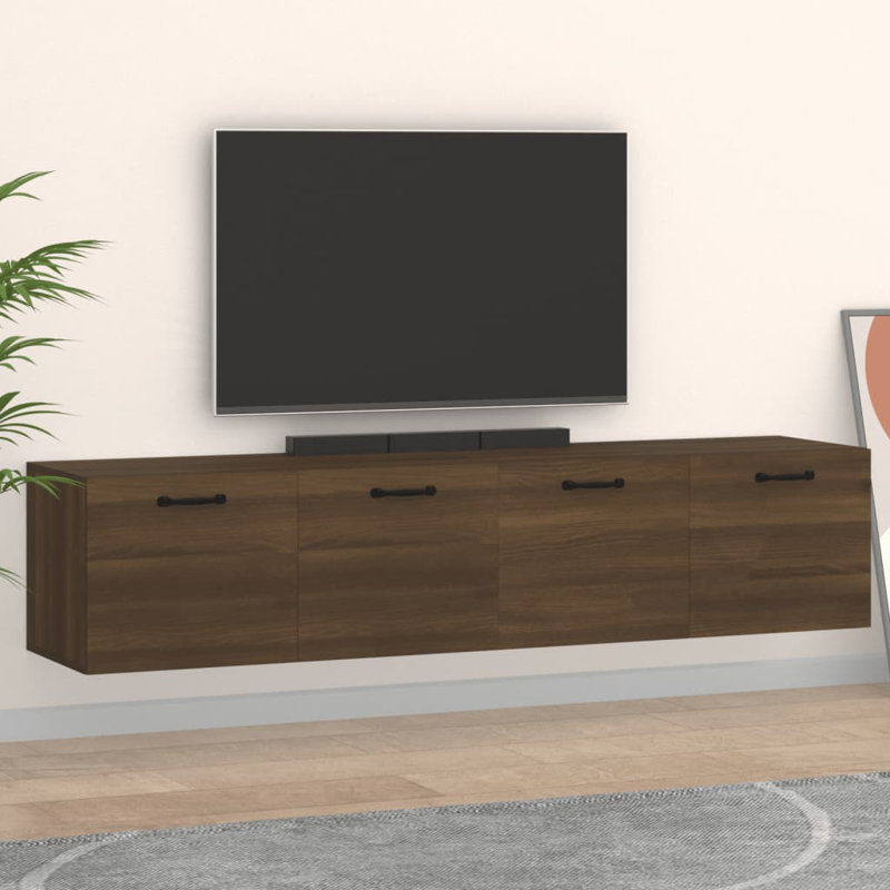 Airion Unfinished Floating TV Stand for TVs up to 43", 35cm H x 60cm W x 36.5cm D, Brown Oak
