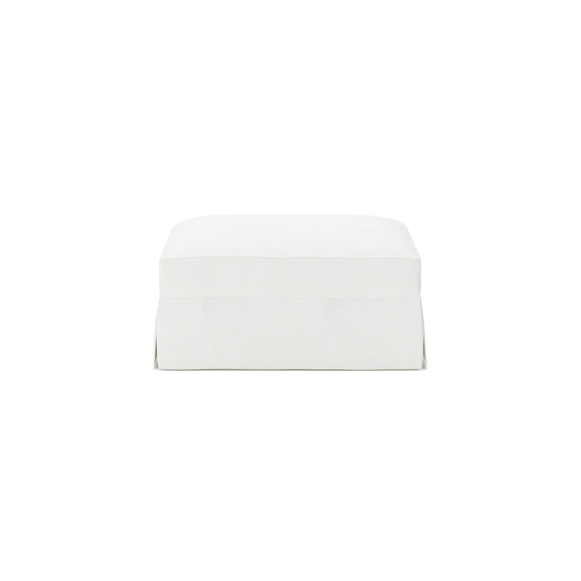 Lucia Upholstered Ottoman, Classic Bleach White Twill