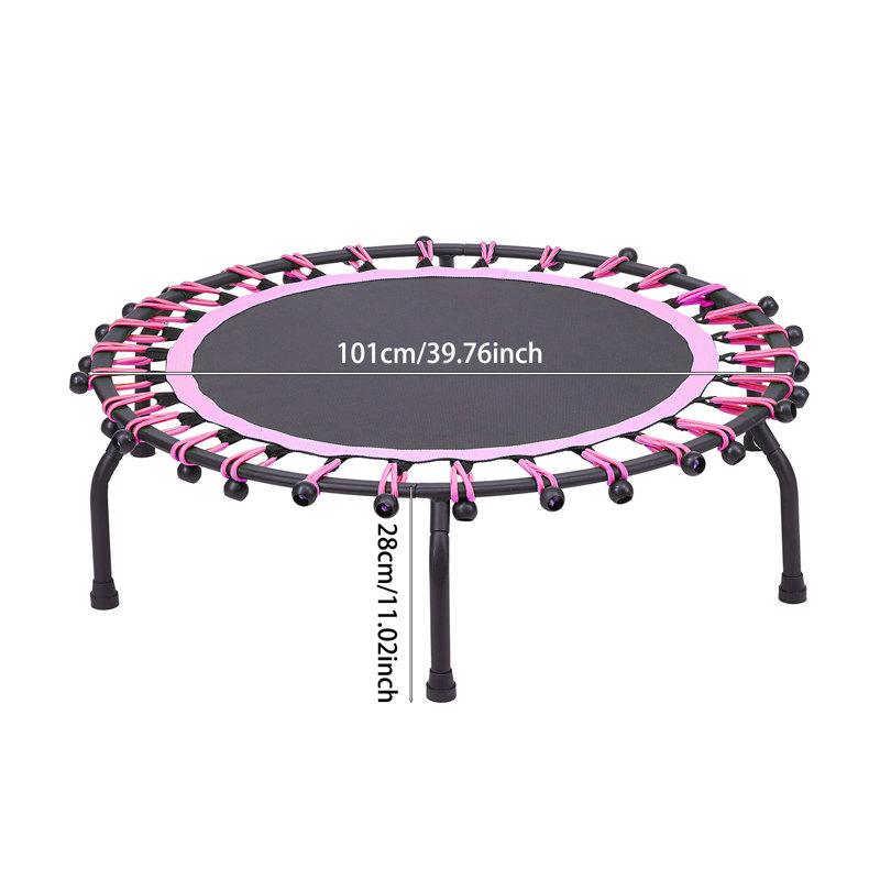 Freeport Park 101cm Round Backyard Trampoline, Black/Pink