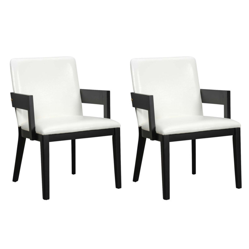 Modern Wood & Glossy PU Leather Upholstered Dining Chairs Set Of 2, Combining Style, Comfort, And Versatility For Any Living Space.