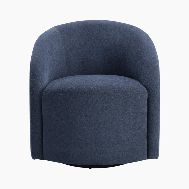 Garcia 28.5" Modern & Contemporary Swivel Chair with Boucle Fabric Upholstery, Metal Swivel Base, Foam over Pocket Coils