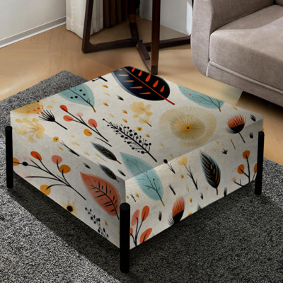 Earthy Boho Eclectic Plants - Grand repose-pieds carré éclectique