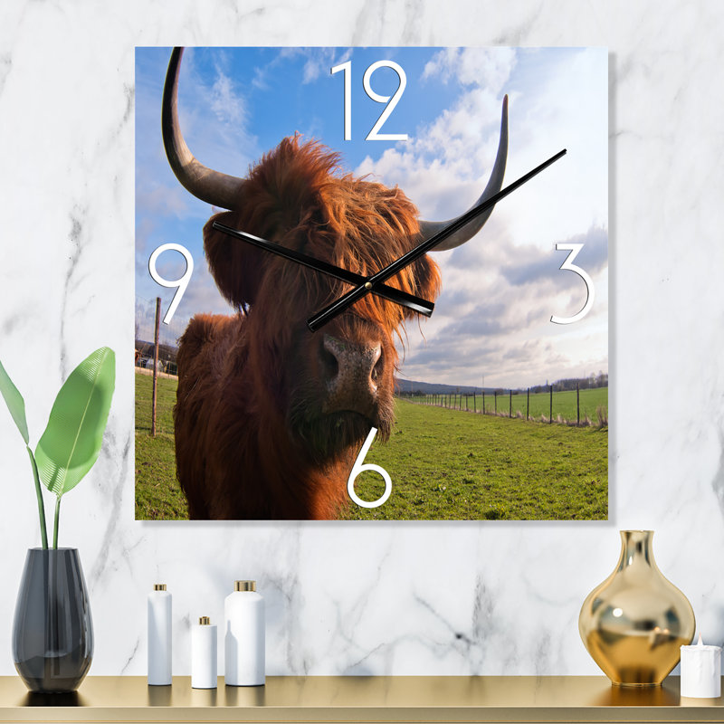Portrait d'un yak - Horloge murale de ferme, Moyen