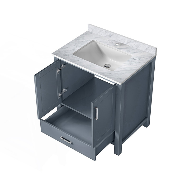 30 po X P 22 po Meuble-lavabo D avec comptoir en marbre de Carrare, Gris foncé