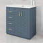 Meuble-lavabo 36 po avec lavabo en céramique: armoire de rangement moderne en bois massif avec 3 tiroirs-160161395