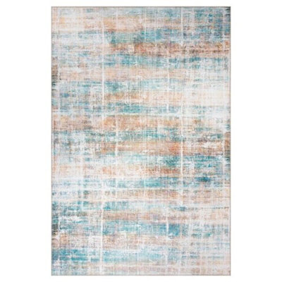 Premium Machine Washable Carpet, 4.6 x 6.2 Feet, 100% Polyester, 1850 g/m² | Pile Height: 0.2 Inches | Eco-Friendly Recycled Poly Cotton Underside | Perfect for Living Room, Bedroom, and High-Traffic Areas