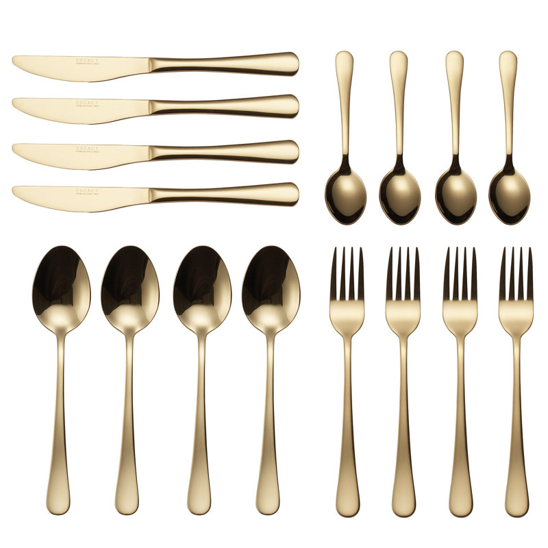 Cutlery 16 Piece Cutlery Set, Service for 4, Gold