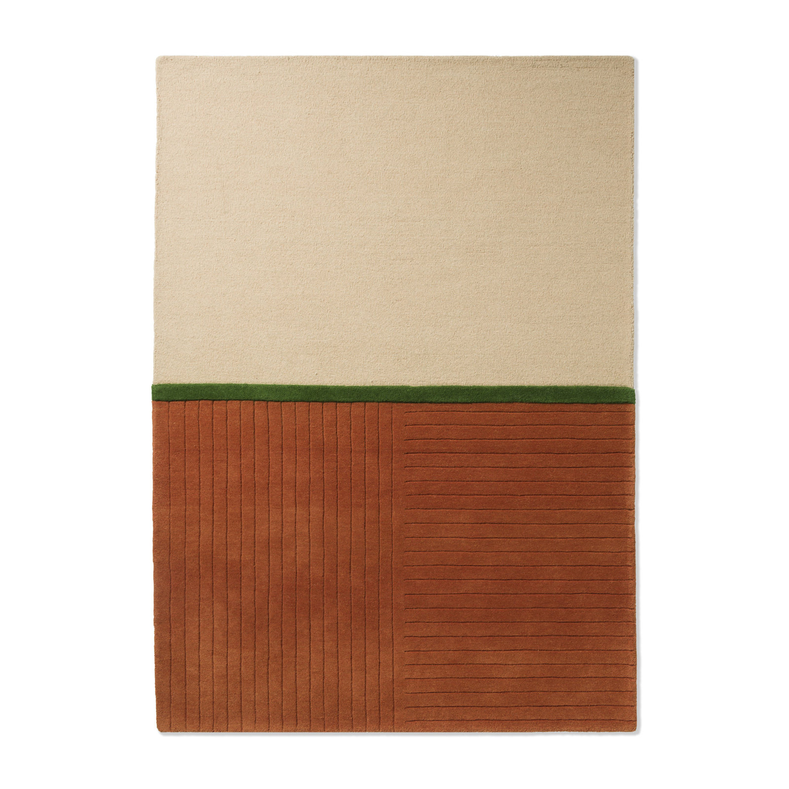 Decor Brown Beige Green Rug, Rectangle 4'7" x 6'7"