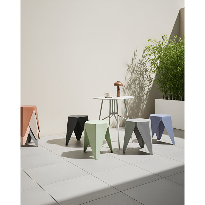 Accent Stool, Green/Grey/Blue