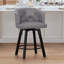 Tabouret de comptoir pivotant rembourré avec structure en métal-1927740113
