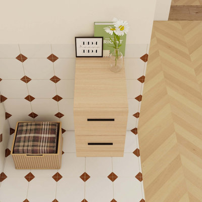 12-Inch Floating Bathroom Storage Base With 2 Drawers(Sink Not Included)