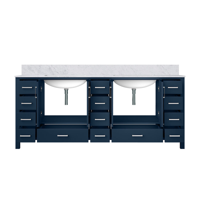 Double Bath Vanity with Carrara Top, Marble