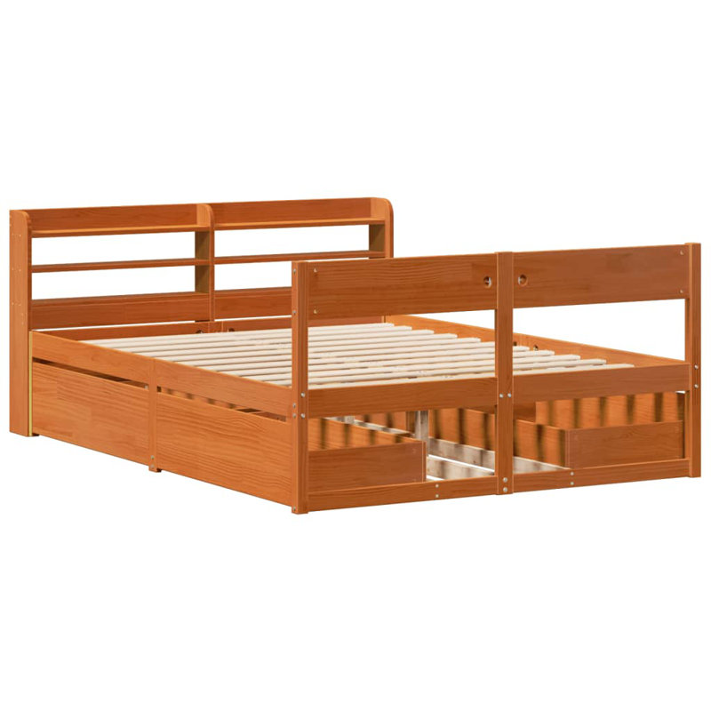 Storage Bed, Double (4'6), Wax Brown