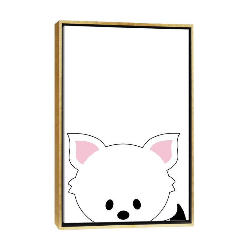 Art peekaboo ii, H 26 po x l 18 po x P 1,5 po, Toile encadrée d'or