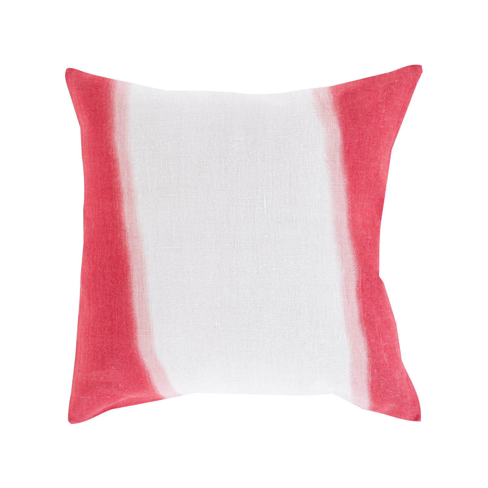 Striped 100% Linen Throw Pillow, 22" H x 22" W x 4" D, Poppy, Down