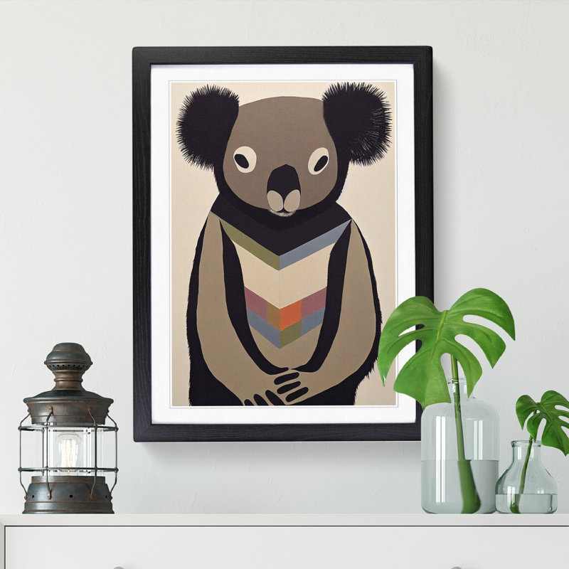 Koala Bear Abstract Vol.3 - Picture Frame Print, Black, 64cm H x 46cm W x 2cm D