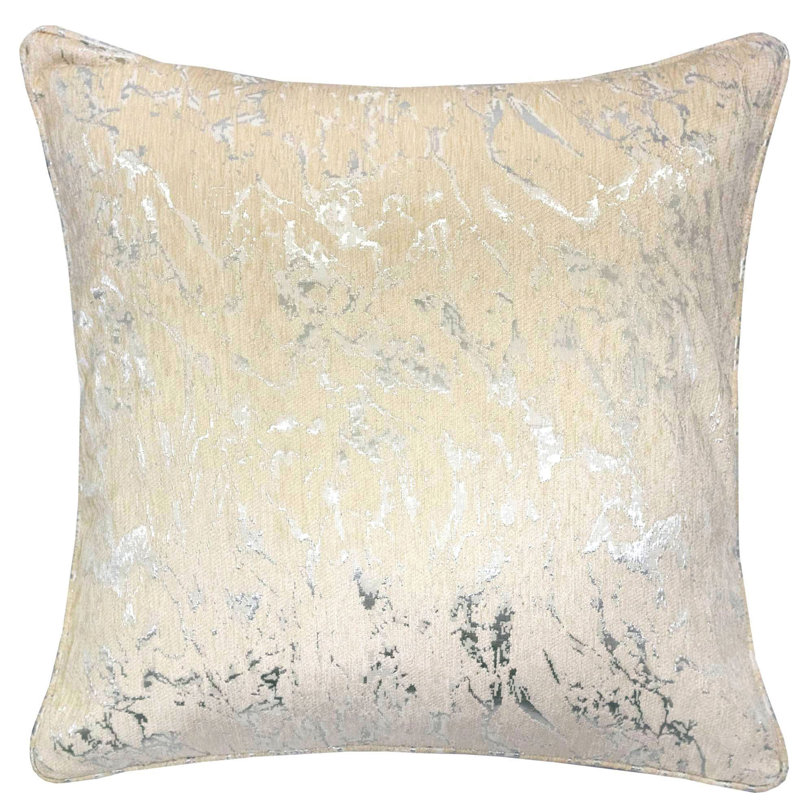 Chenille Square Pillow Cover & Insert, Light Beige