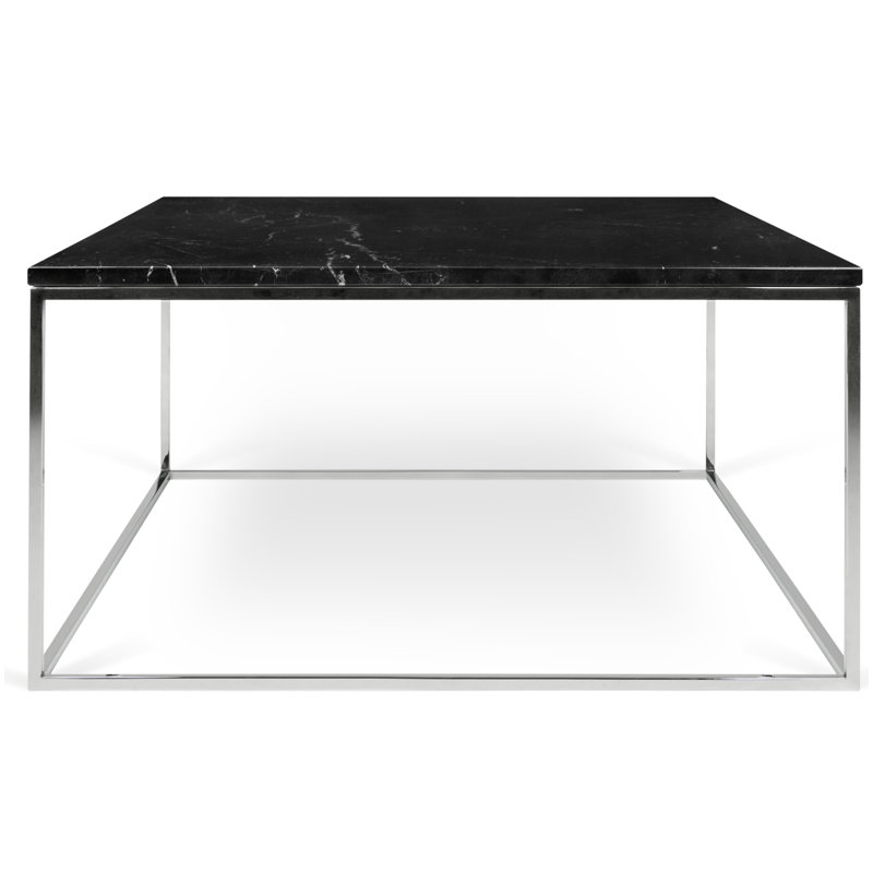 Tonya Frame End Table, Chrome, Black