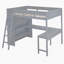 Lit mezzanine avec bureau et tablette Kayllum-630013767