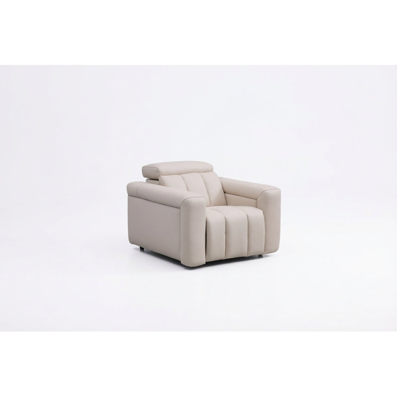 Dallas Leather Power Recliner chair, Cream