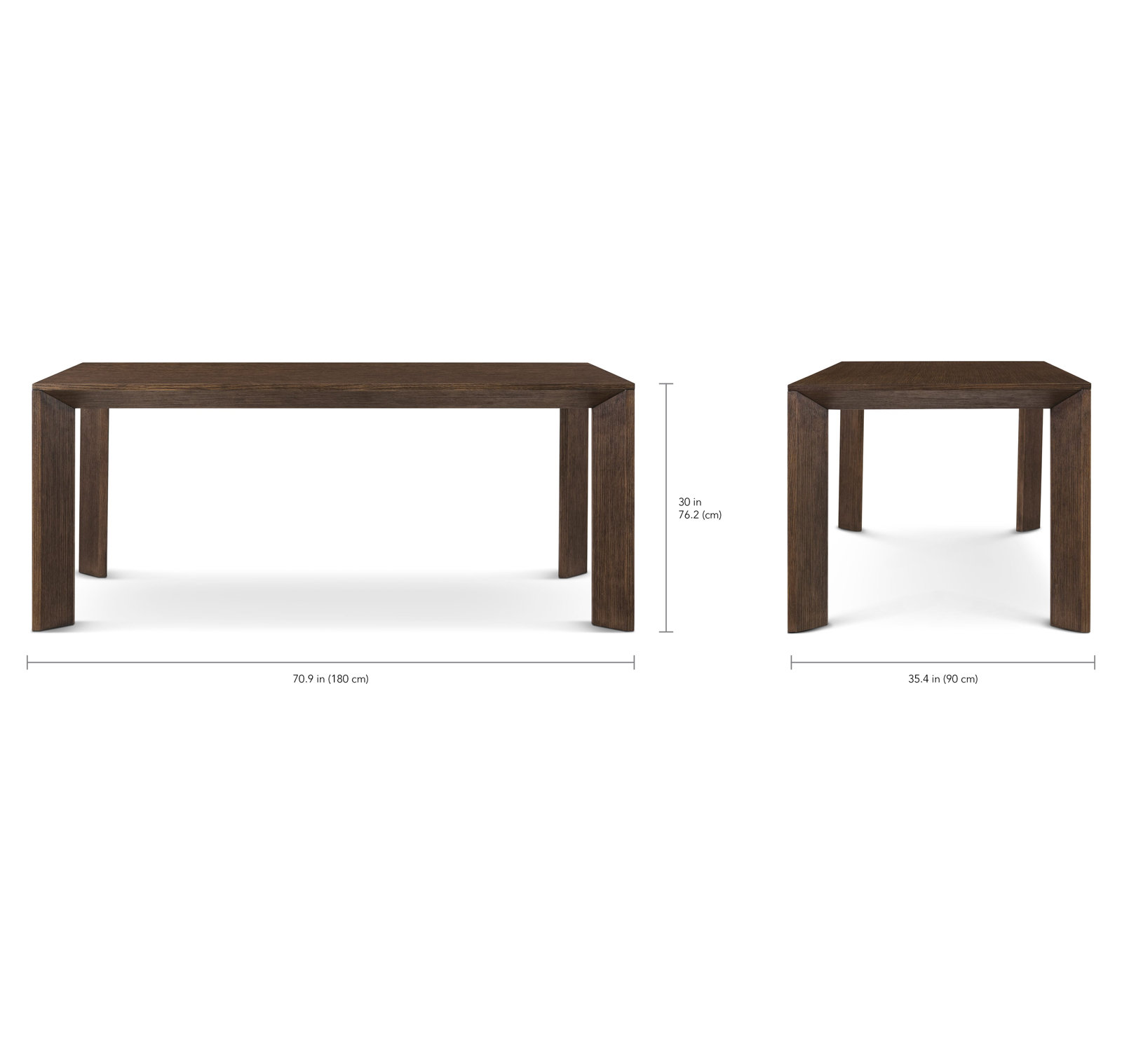 Dining Table, 30" H x 70.87" L x 35.43" W, Brown