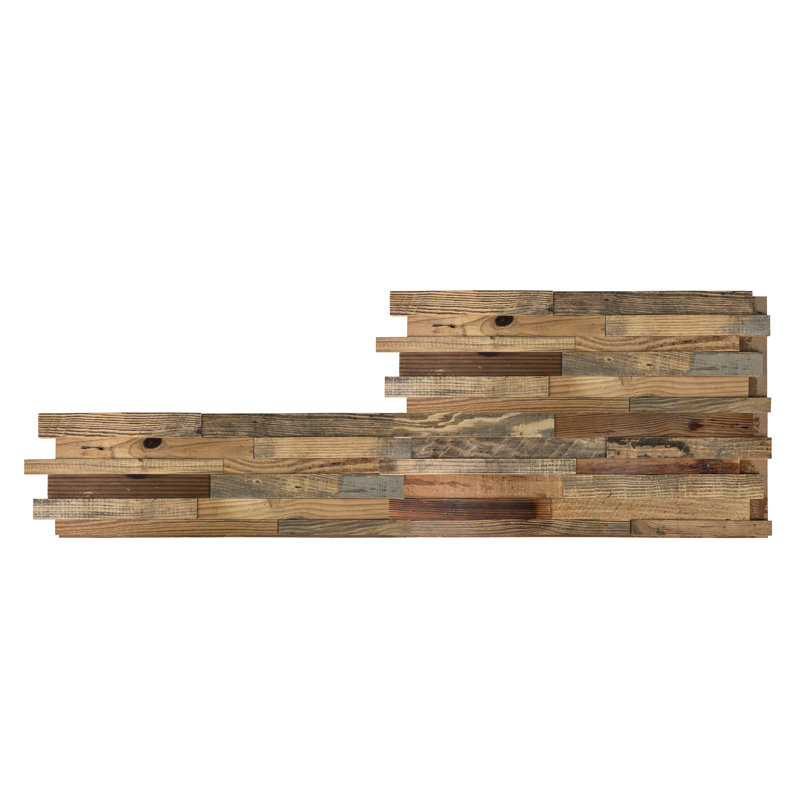 Ensemble de 6 panneaux muraux 3D avec planches de bois véritable récupérées de style rustique (7,75 pieds carrés)