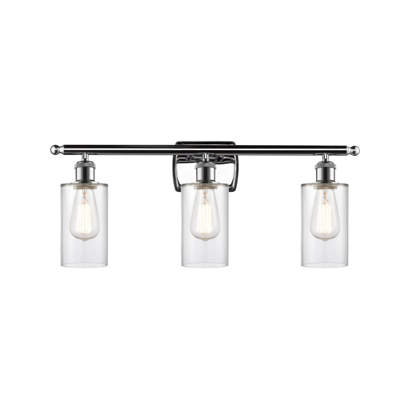 Mallette 3 - Light Dimmable Vanity Light, Polished Chrome, Clear, 6 Watt Vinage LED Bulb