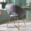 Chaise d'appoint rembourrée avec base au fini doré-1389999845