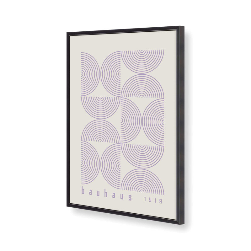 Mauve Bauhaus, affiche de composition I, H 37,25 po x l 25,25 po x P 1,25 po, Reproduction encadrée sans passe-partout