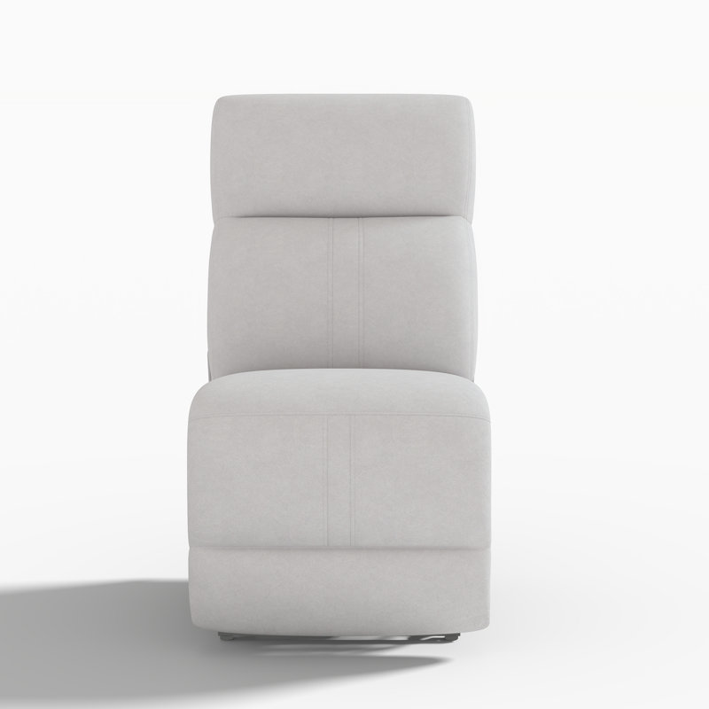 Armless Power Recliner with Adjustable Headrest & Lumber Support, Sliver