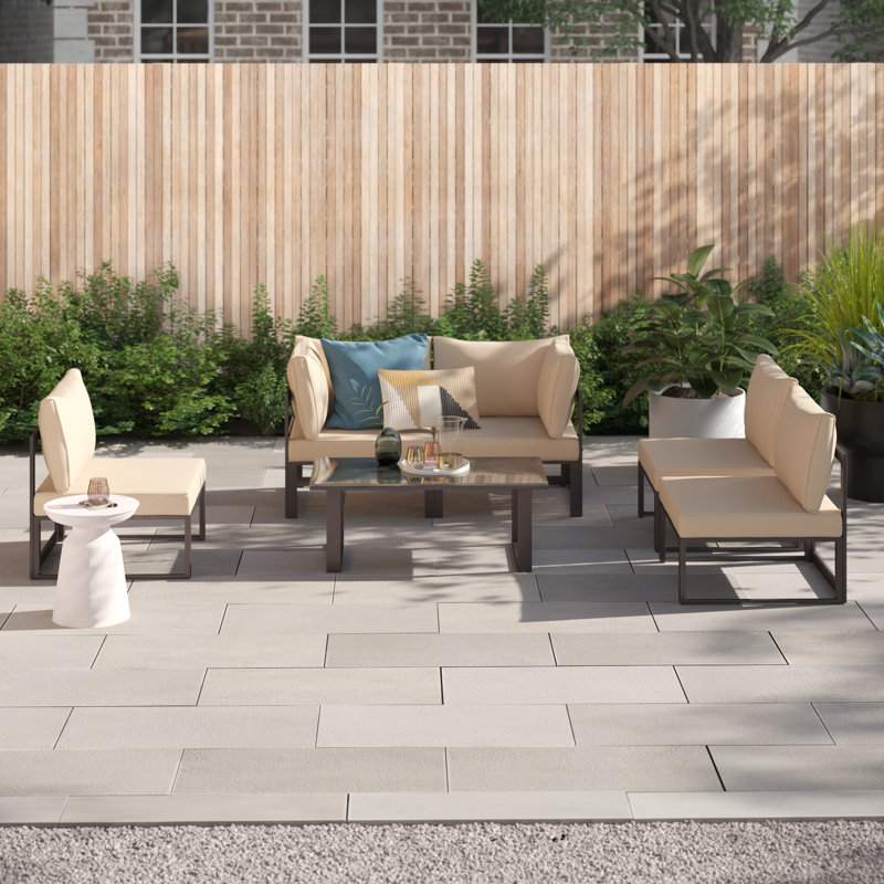 Ensemble de canapé modulaire d'extérieur 8 pièces Modway Fortuna, Brun / moka