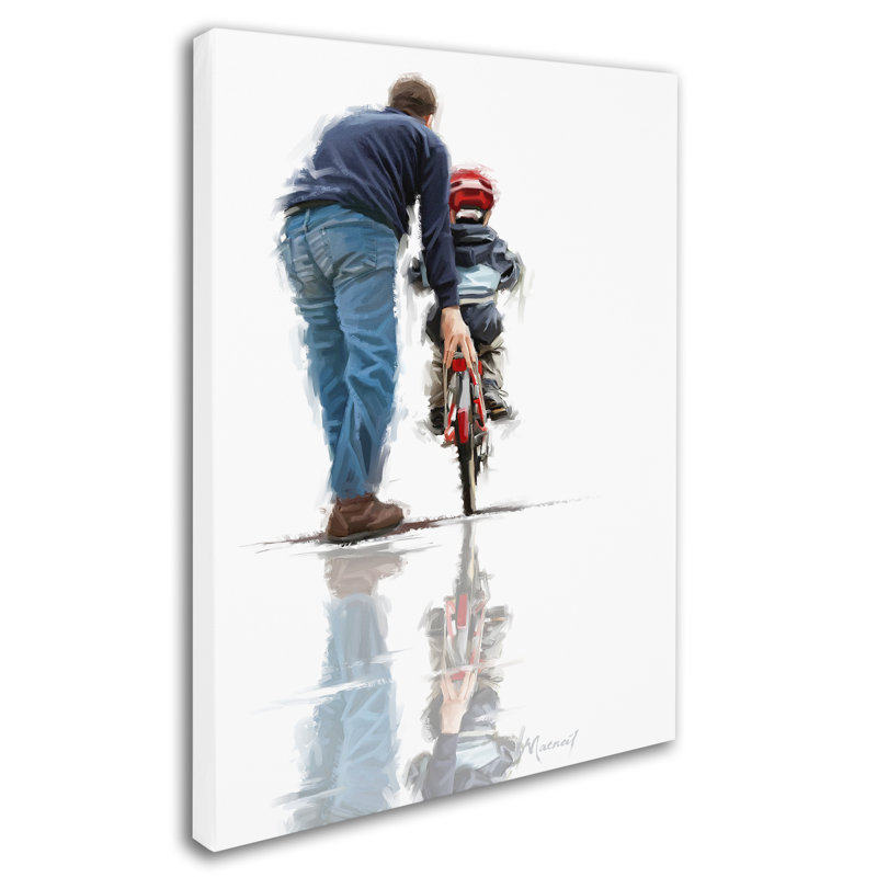 Armand 'Learning to Cycle' Print on Canvas, 24" H x 18" W x 2" D