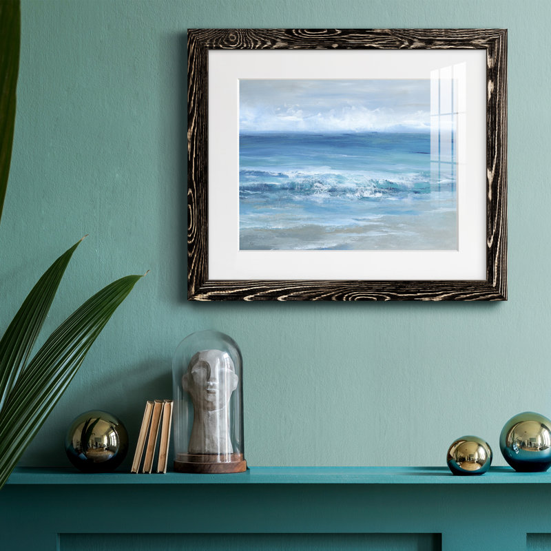 Beauté océanique - peinture encadrée, Cadre noir, H 24 po x l 18 po x P 1,5 po