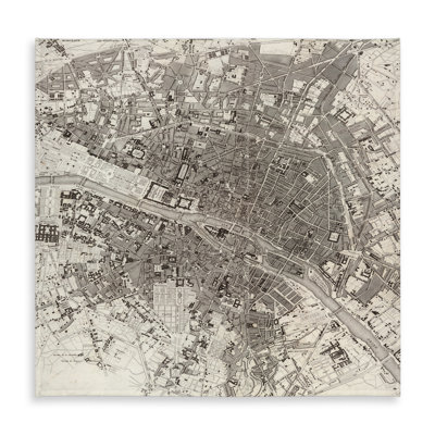 Paris Blue Prints Beige Tablecloth | Indoor Outdoor Decor