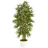 64'' Faux Bamboo Tree in Metal Planter