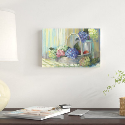 " Hydrangea Basket " by Carol Rowan Painting Print